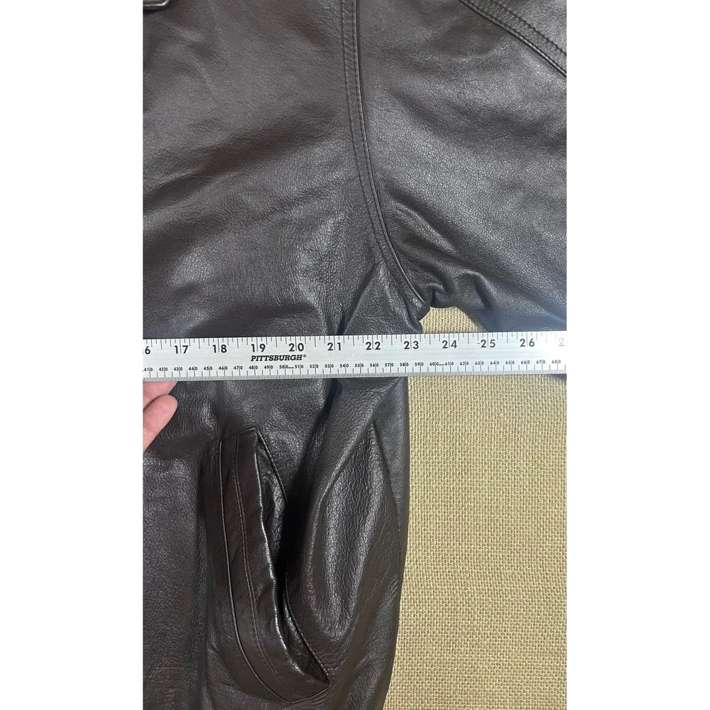 Vtg Members Only Leather Bomber Jacket Mens XLT Dark Brown Cowhide Retro 90s